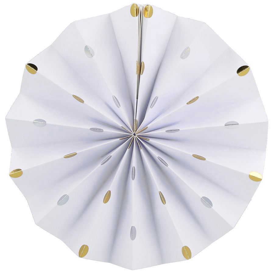 slide 4 of 5, Festive Voice Metallic Fan Decorations, 6 ct