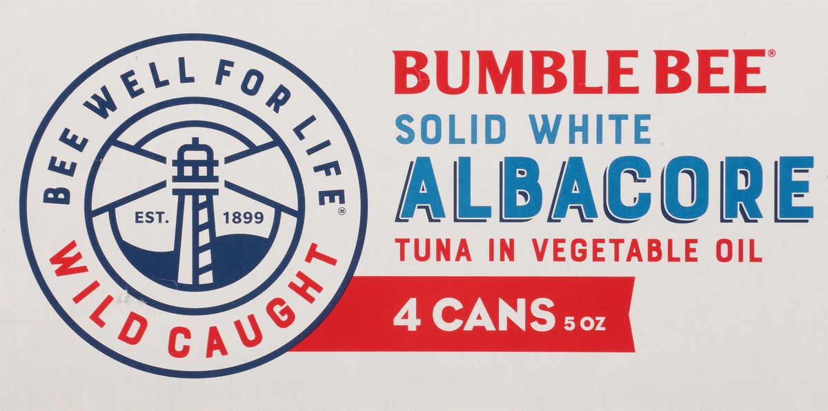 slide 9 of 10, Bumble Bee Solid White Albacore Tuna in Vegetable Oil 4-5 oz. Cans Cluster Pack, 20 oz