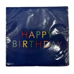 Meijer Beverage Napkin Happy Bday 24 Ct