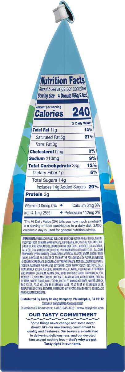 slide 13 of 13, Tastykake Key Lime Mini Donuts, Shareable Key Lime Flavored Powered Donuts, 10 oz Bag, 10 oz