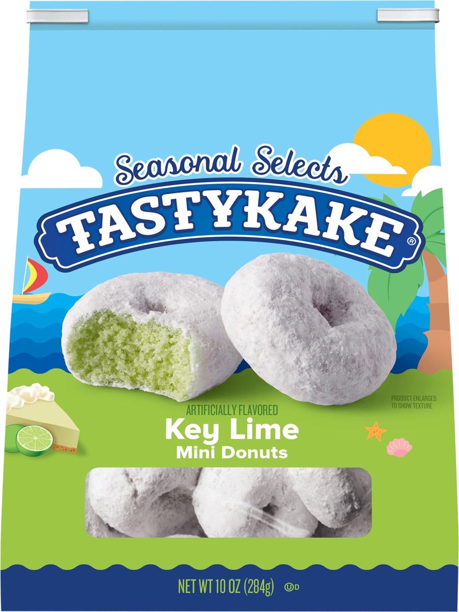 slide 4 of 13, Tastykake Key Lime Mini Donuts, Shareable Key Lime Flavored Powered Donuts, 10 oz Bag, 10 oz