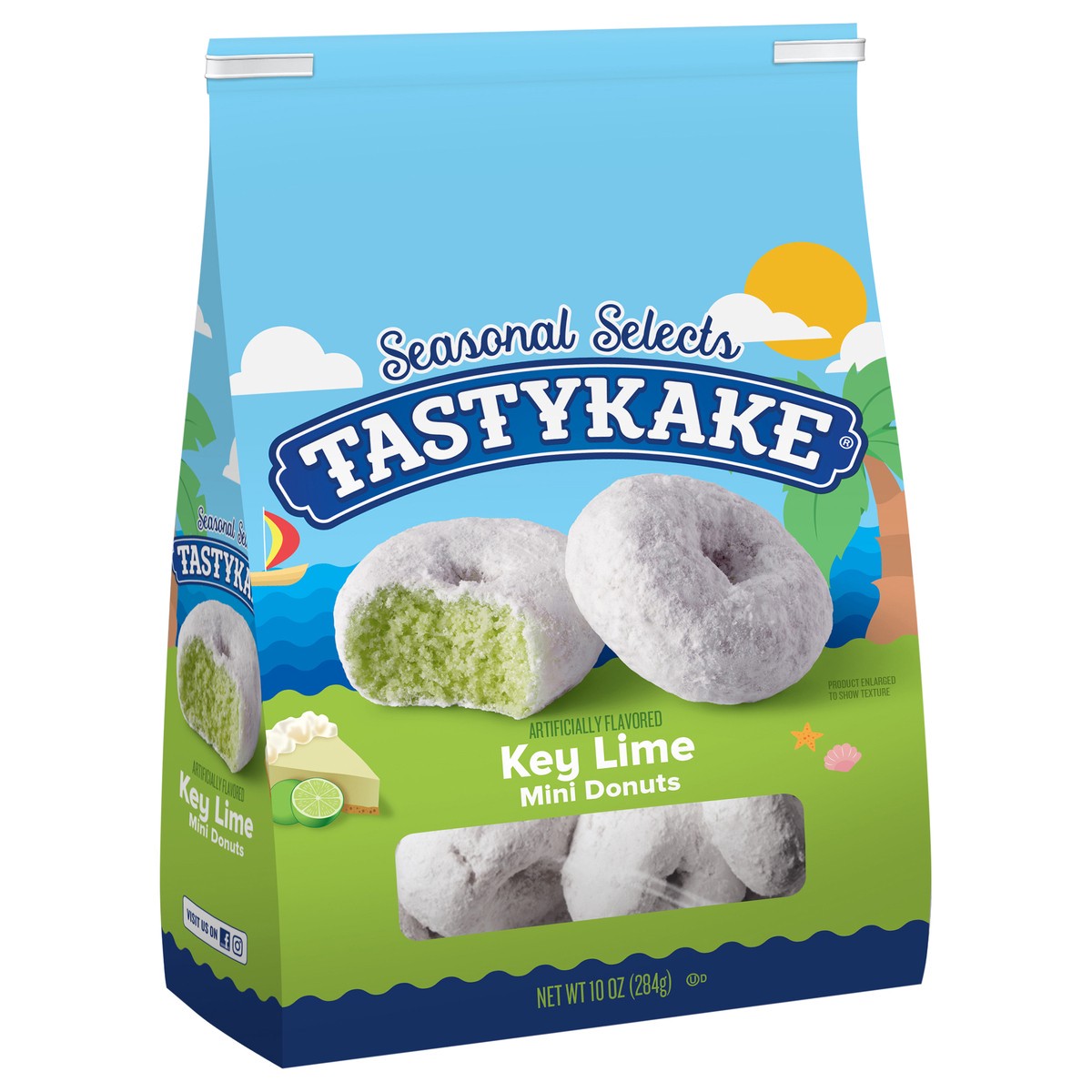 slide 3 of 13, Tastykake Key Lime Mini Donuts, Shareable Key Lime Flavored Powered Donuts, 10 oz Bag, 10 oz