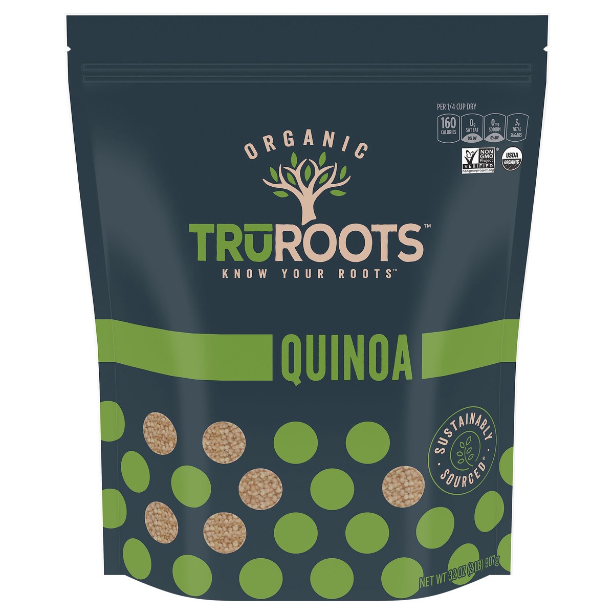 slide 1 of 5, truRoots Organic Quinoa, 32 Ounces, Certified USDA Organic, Non-GMO Project Verified, 2 lb