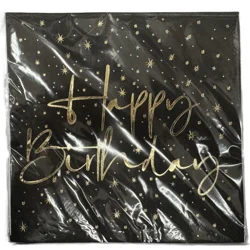 Meijer Lunch Napkin Foil Hb Black 16 Ct