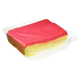 H-E-B Bakery Pink Icing Yellow Cake Slice