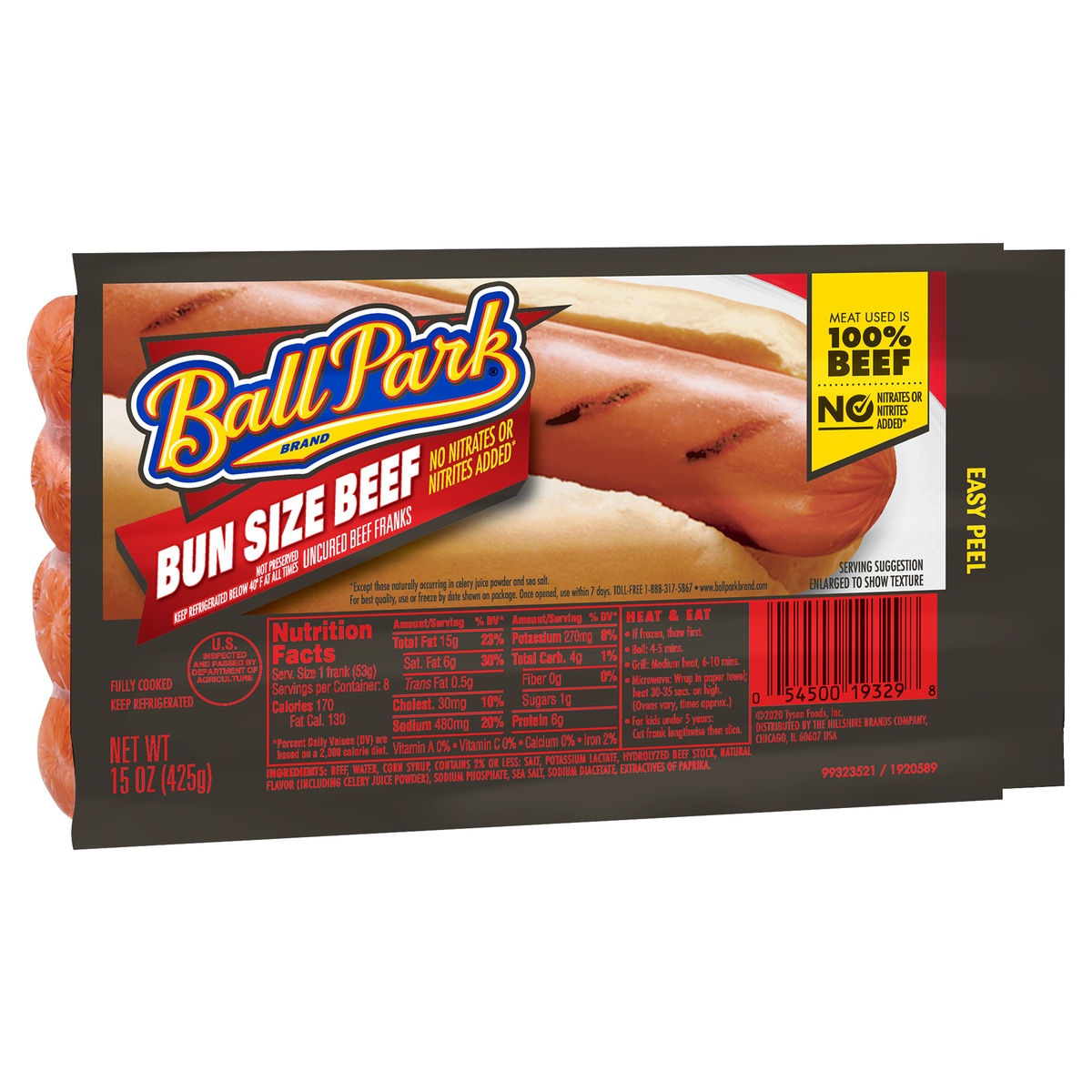 slide 2 of 7, Ball Park Bun Size Beef Hot Dogs, 15 oz