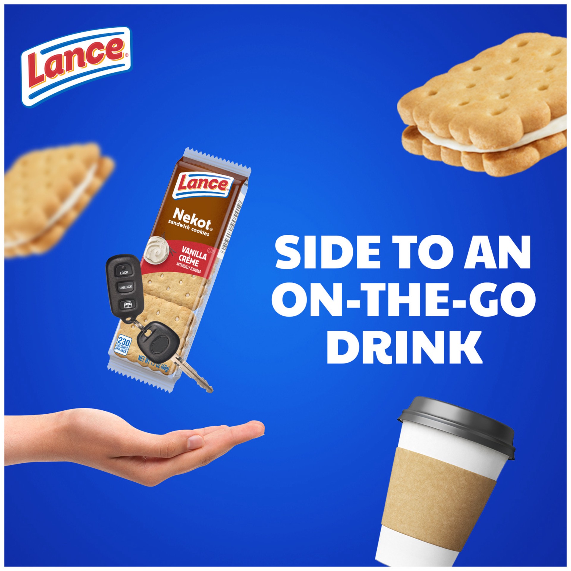 slide 9 of 9, Lance Nekot Vanilla Flavored Creme Sandwich Cookies, 17.200 oz