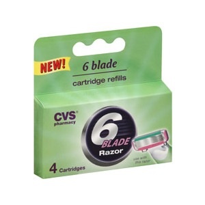 slide 1 of 1, CVS Pharmacy 6 Blade Cartridge Refills, 4 ct