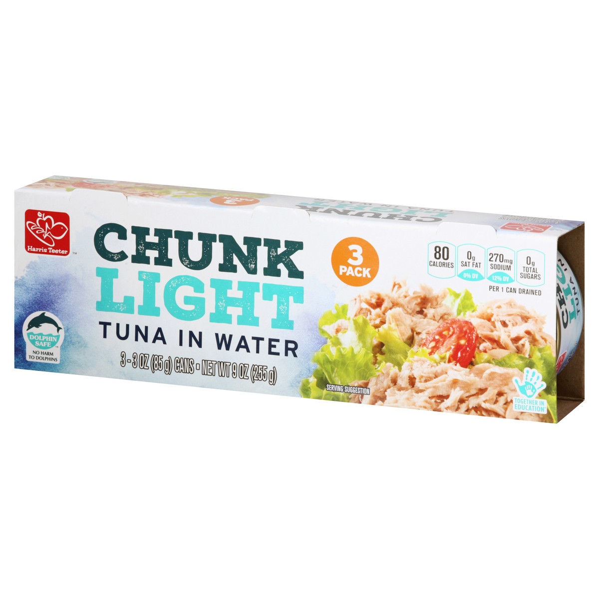 slide 2 of 10, Harris Teeter Tuna - Chunk Light in Water, 9 oz