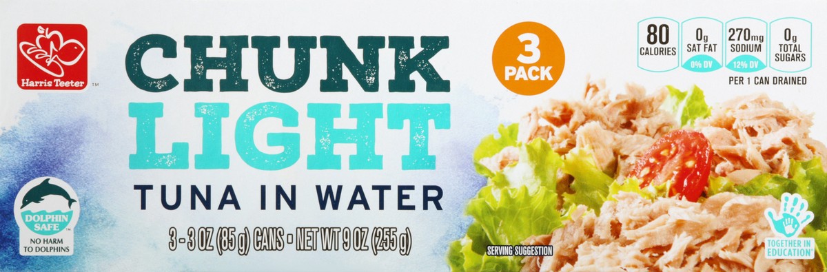 slide 8 of 10, Harris Teeter Tuna - Chunk Light in Water, 9 oz