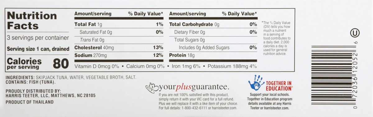 slide 9 of 10, Harris Teeter Tuna - Chunk Light in Water, 9 oz