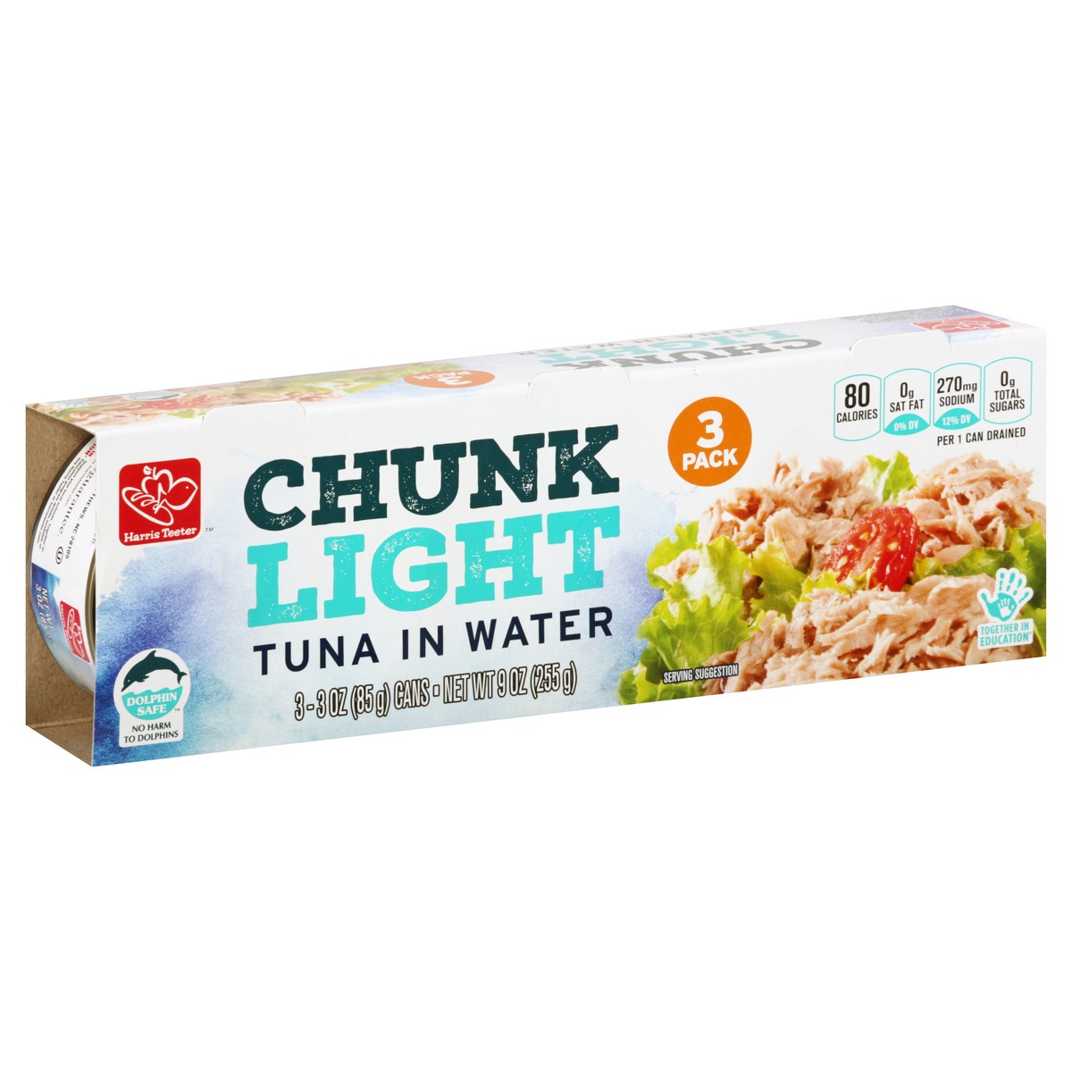 slide 10 of 10, Harris Teeter Tuna - Chunk Light in Water, 9 oz