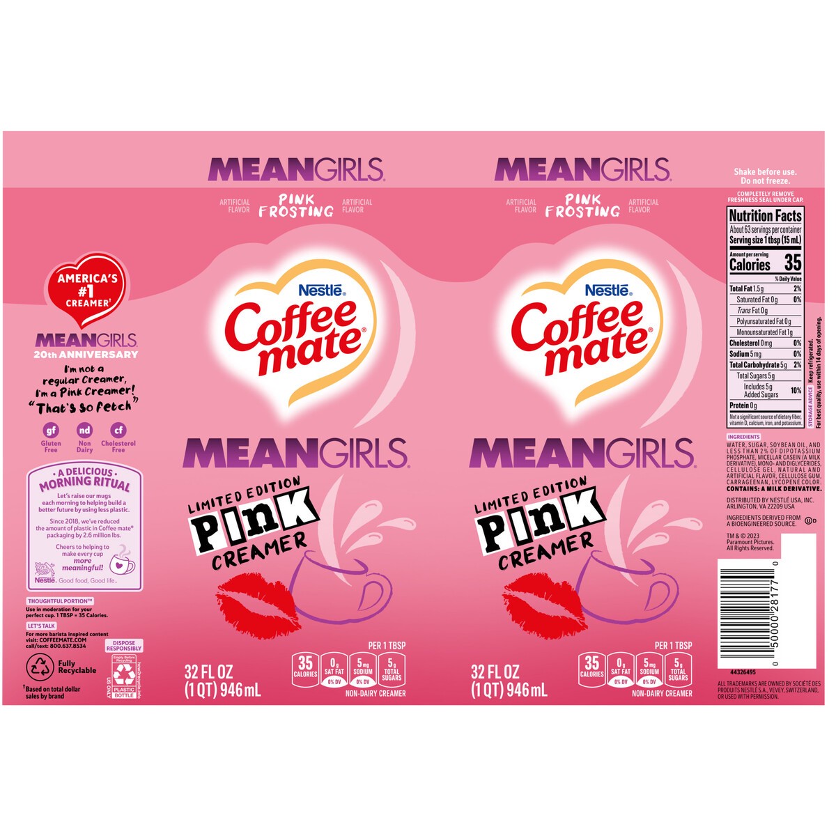 slide 11 of 13, Coffee mate Nestle Coffee Mate Liquid Creamer Mean Girls 32floz Bottle, 32 fl oz