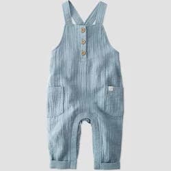 Little Planet by Carter's Baby Creek Gauze Overalls - Blue 6M