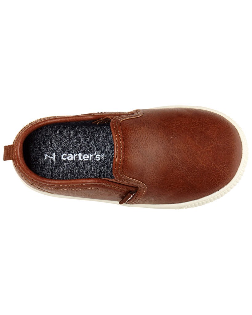 slide 4 of 5, Carter's Toddler Faux Leather Casual Sneakers Brown 11, 1 ct