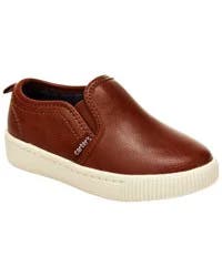 Carter's Toddler Faux Leather Casual Sneakers Brown 11