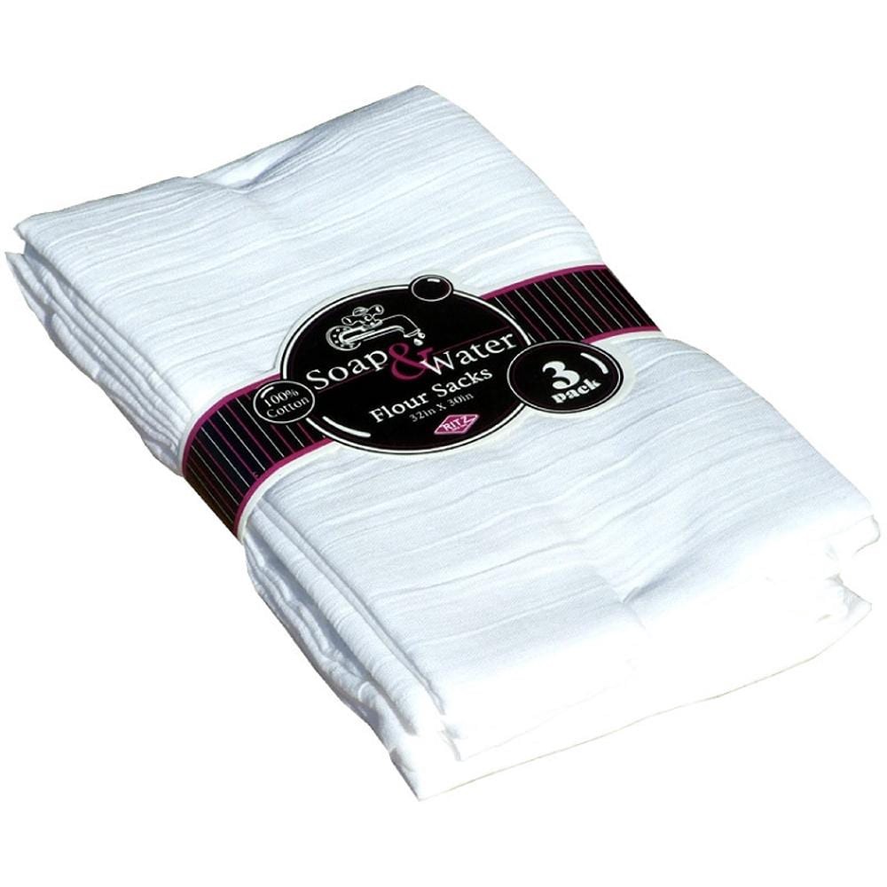 slide 1 of 2, Everyday Living Flour Sack Towels - White, 3 ct