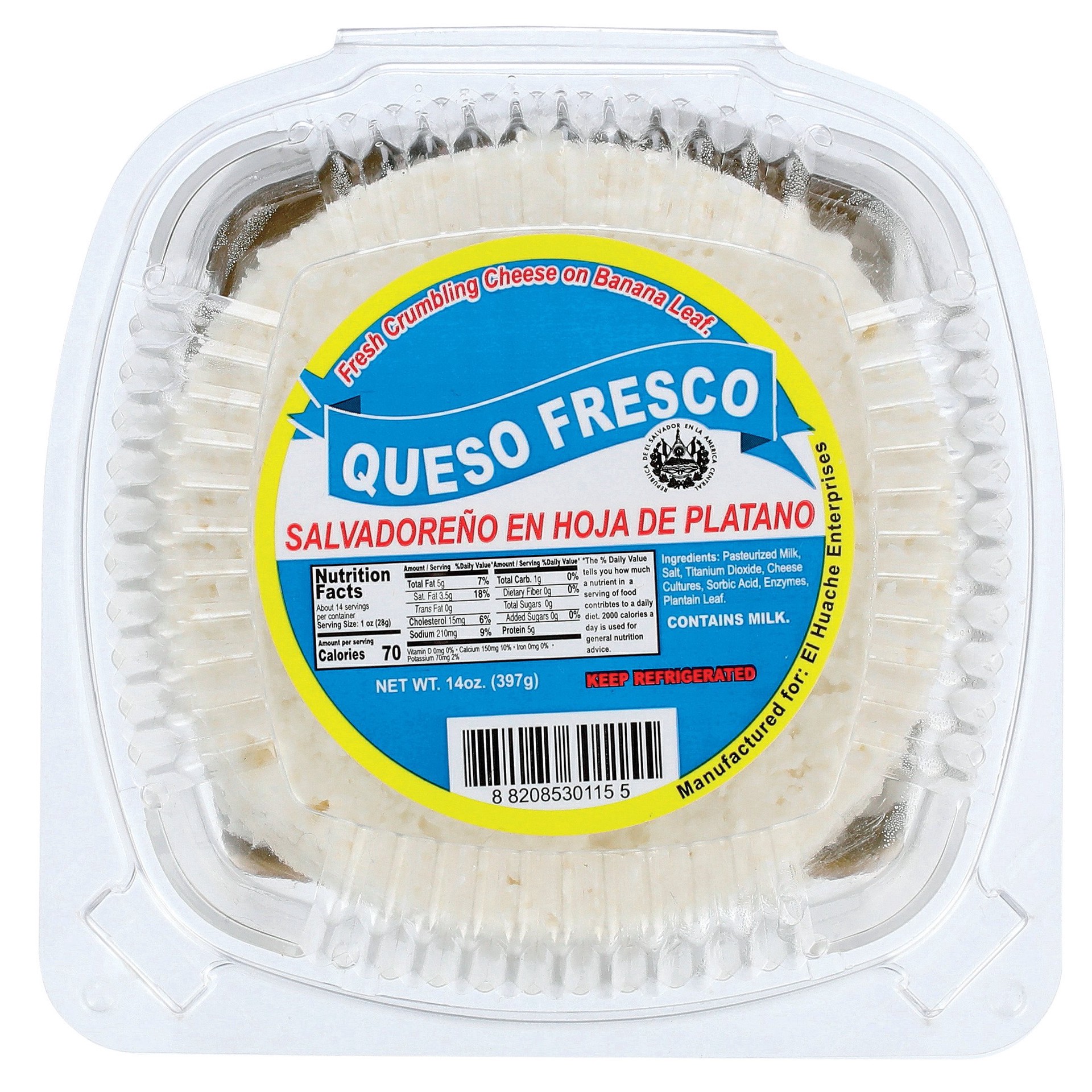 slide 1 of 1, El Huache Queso Fresco Salvadoreno, 14 oz