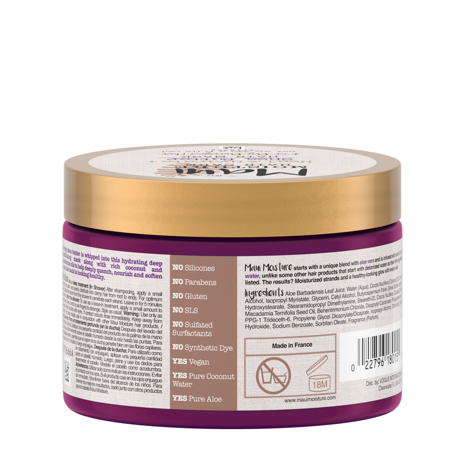 slide 6 of 8, Maui Moisture Shea Butter Heal & Hydrate Hair Mask 12 oz, 12 oz