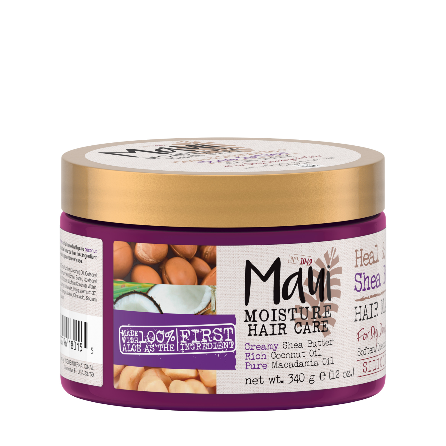slide 7 of 8, Maui Moisture Shea Butter Heal & Hydrate Hair Mask 12 oz, 12 oz