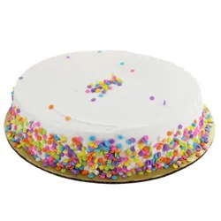 H-E-B Bakery 1-Layer Confetti Buttercream White Cake