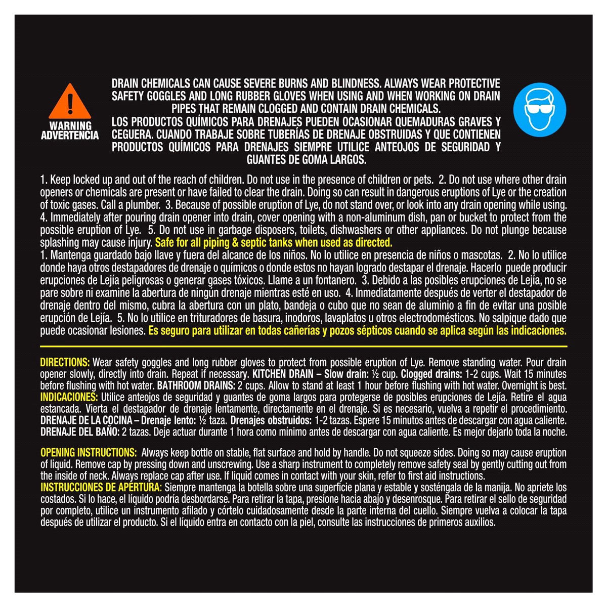 slide 2 of 2, Instant Power Hair & Grease Drain Opener, 1 gal