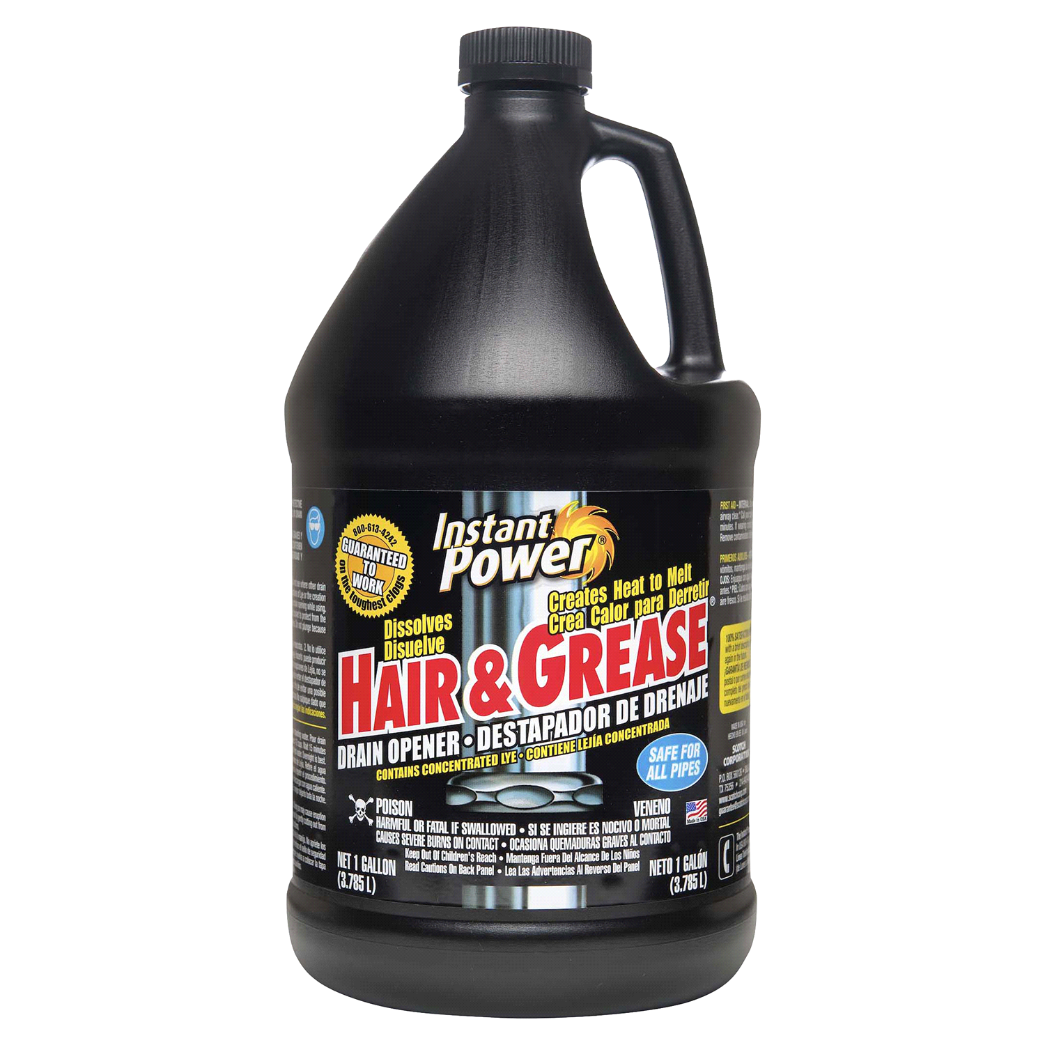 slide 1 of 2, Instant Power Hair & Grease Drain Opener, 1 gal