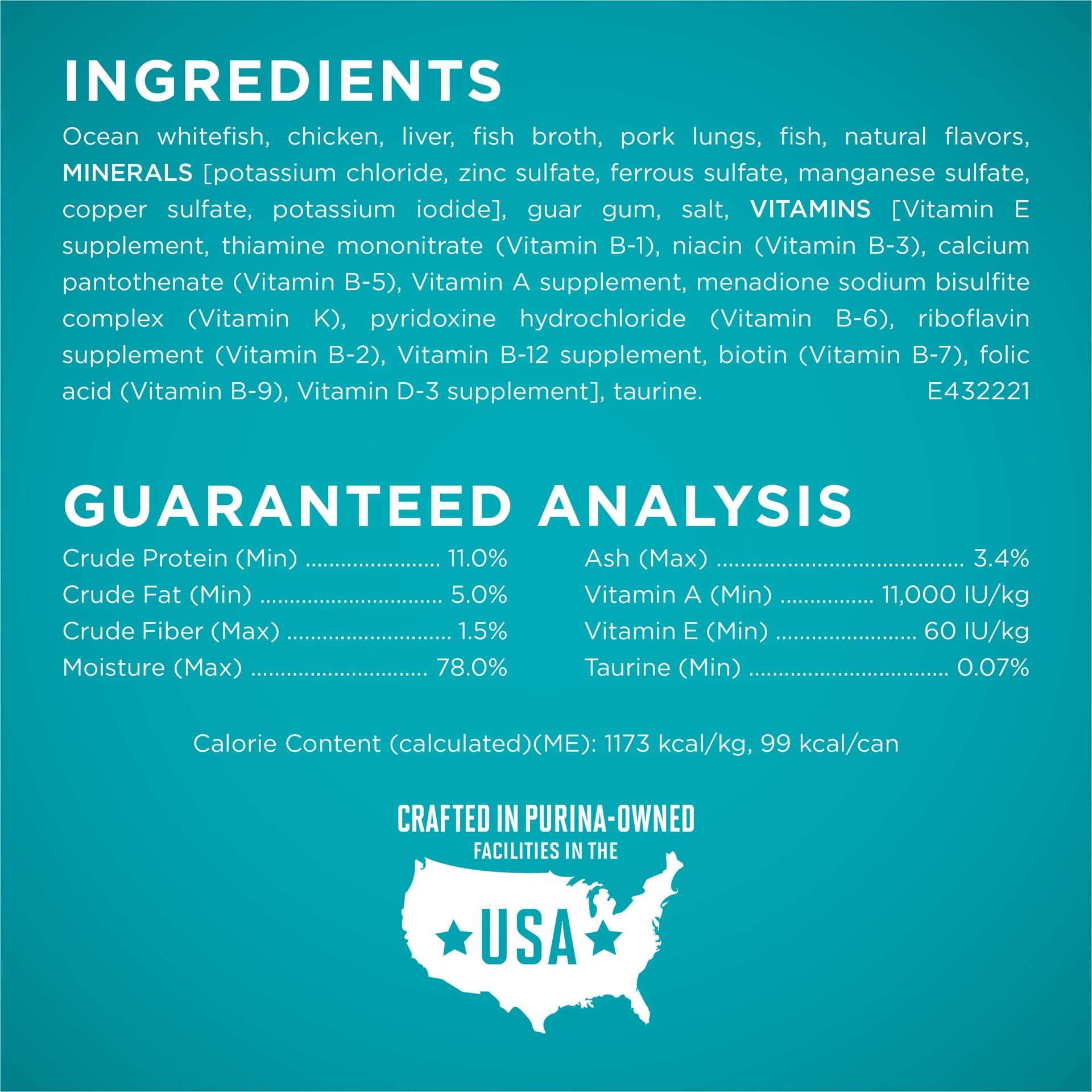 slide 2 of 8, ONE Purina ONE Natural, High Protein, Grain Free Wet Cat Food Pate, Ocean Whitefish Recipe, 3 oz