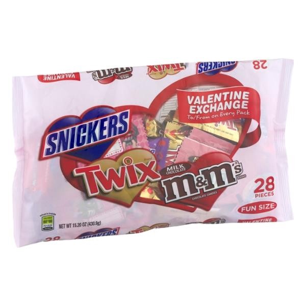 slide 1 of 1, Mars Assorted Fun Size Variety Valentines Classroom Exchange Packs, 15.2 oz