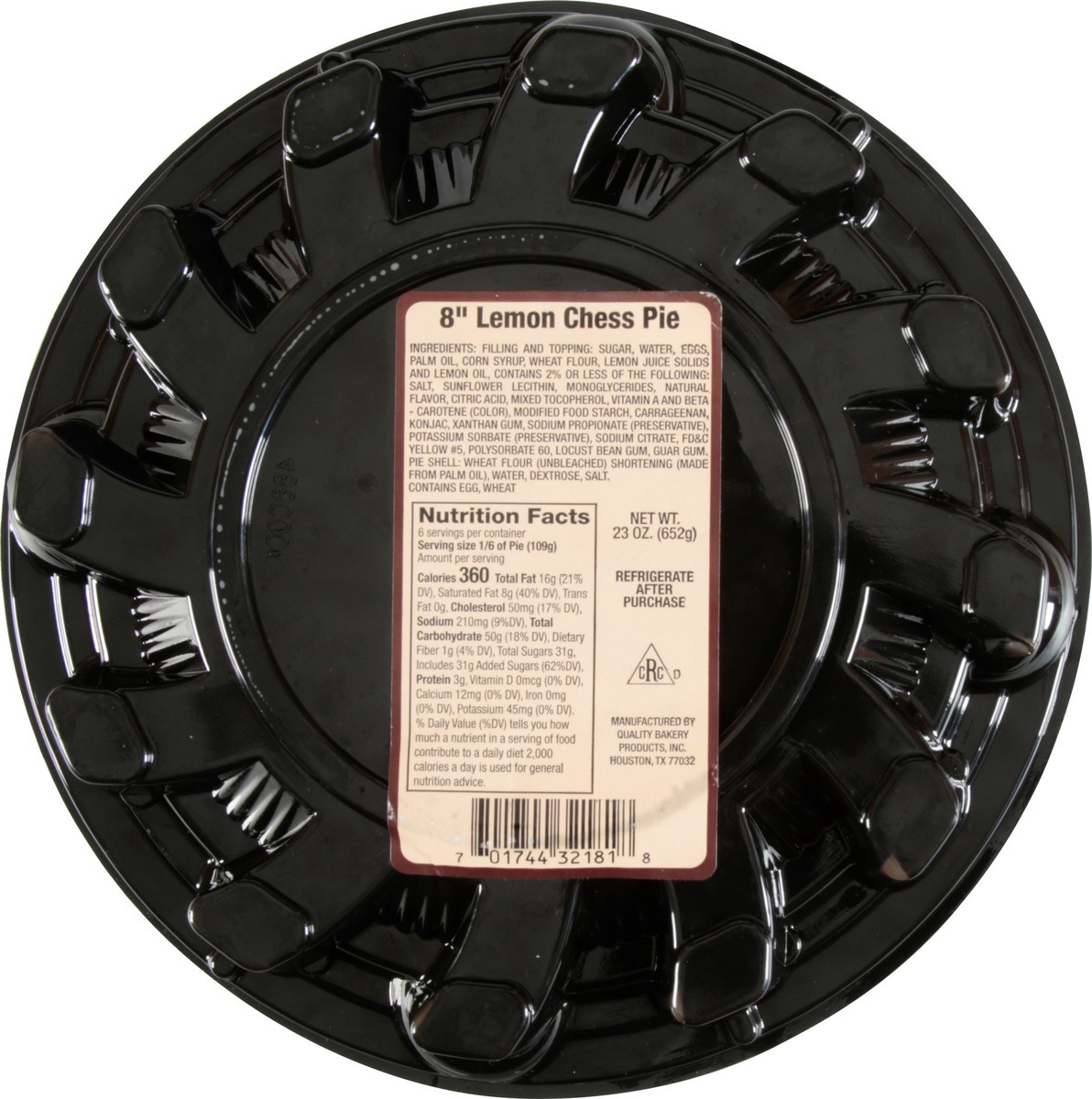 slide 11 of 14, Quality Bakery 8 Inch Lemon Chess Pie 23 oz, 23 oz