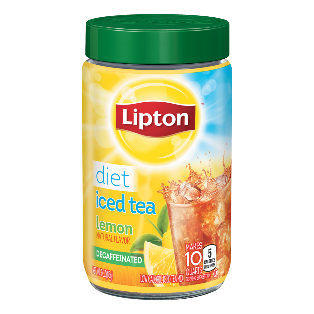slide 1 of 3, Lipton Diet Decaffeinated Lemon Powdered Iced Tea Mix, 3 oz