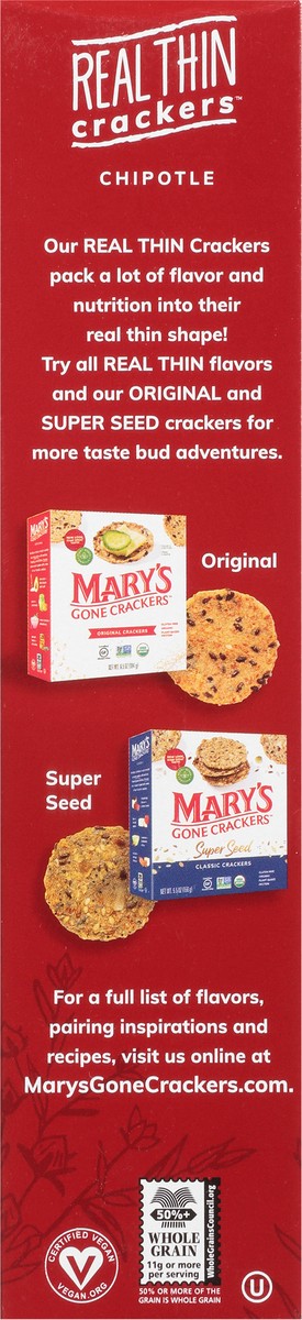 slide 6 of 12, Mary's Gone Crackers Real Thin Chipotle Crackers 5 oz, 5 oz