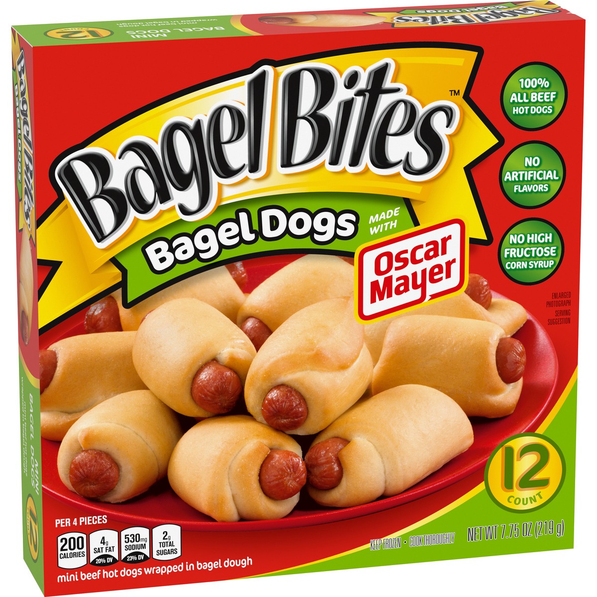 slide 14 of 14, Bagel Bites Bagel Dogs with Oscar Mayer Frozen Snacks, 12 ct Box, 12 ct