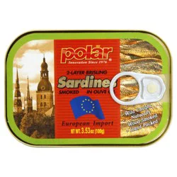 Polar Sardines, 2-Layer Brisling, Smoked, In Olive