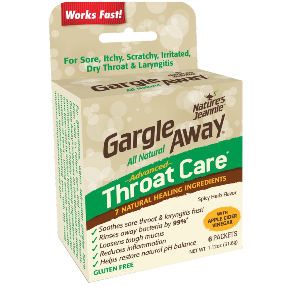 slide 1 of 5, Gargle Away All Natural Advanced Throat Care Packets, 6 ct