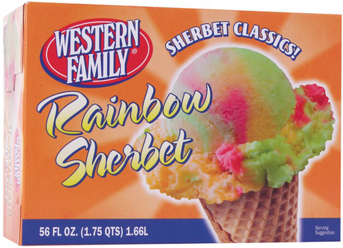 slide 1 of 1, Western Family Rainbow Sherbet, 56 oz