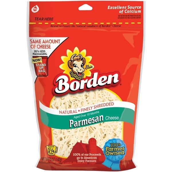 slide 1 of 1, Borden Fine Shredded Parmesan Cheese, 5 oz