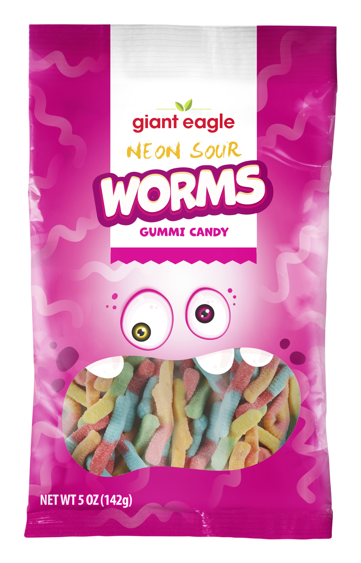 slide 1 of 1, Ge Neon Sour Worms, 5 oz