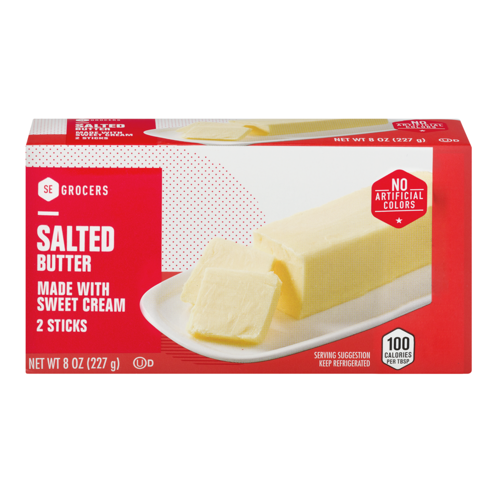 slide 1 of 1, SE Grocers Butter Salted, 2 ct; 8 oz