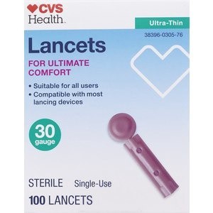 slide 1 of 1, CVS Health Ultra Thin Lancets, 100 ct