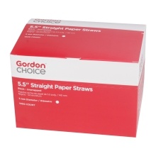 slide 1 of 1, Gordon Choice Straw 5.5'' Ppr Blk Unwrpd 10-1M, 1000 ct