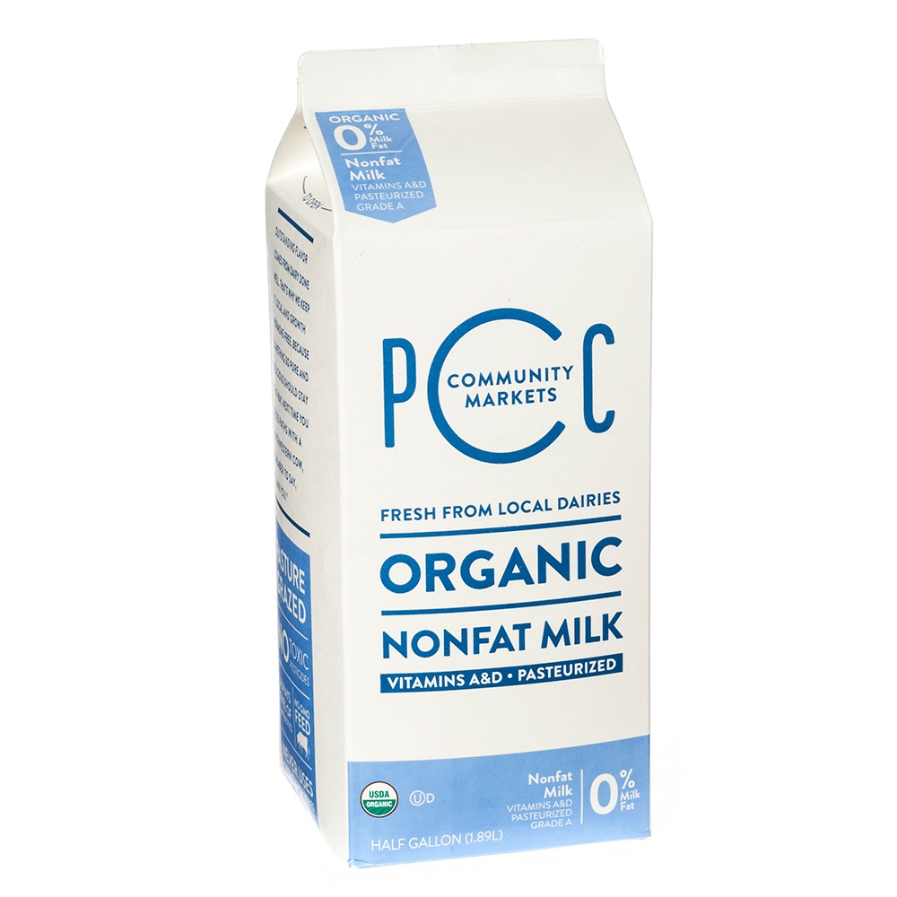slide 1 of 1, PCC Organic Skim Milk, 64 fl oz
