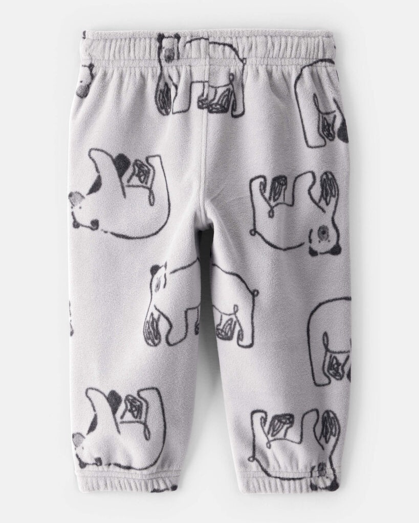 slide 2 of 3, Oshkosh Baby Boy Polar Bear Fleece Joggers - Grey Grey 12M, 1 ct