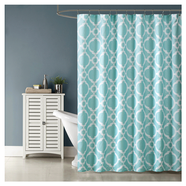 slide 1 of 1, Room & Retreat Trellis Shower Curtain, Turquoise, 1 ct