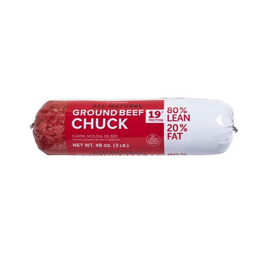 slide 1 of 1, ground beef chuck, 80% lean, 48 oz