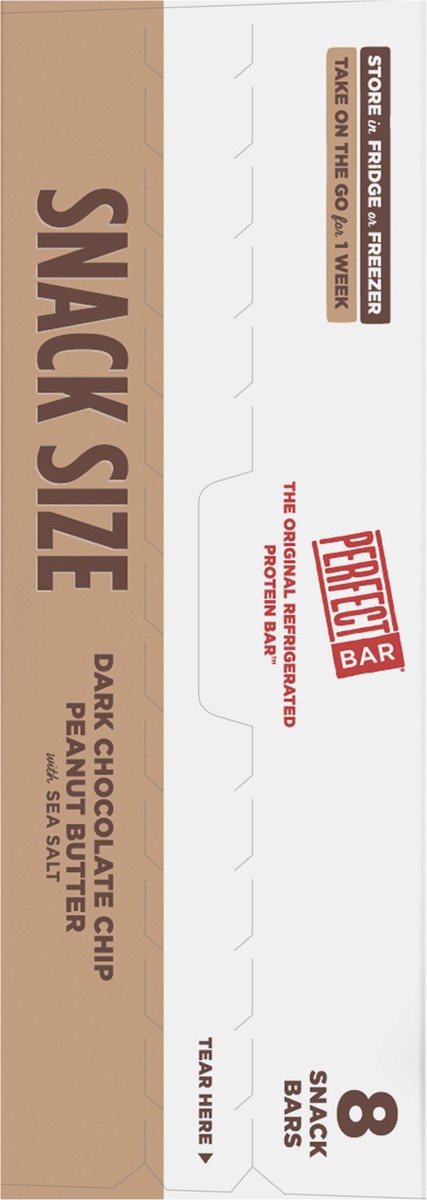 slide 5 of 9, Perfect Bar Mini Dark Chocolate Chip Peanut Butter Protein Bar, Organic, 8 count, .88 oz, 7 oz