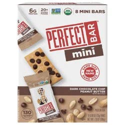 Perfect Bar Mini Dark Chocolate Chip Peanut Butter Protein Bar, Organic- 7 oz