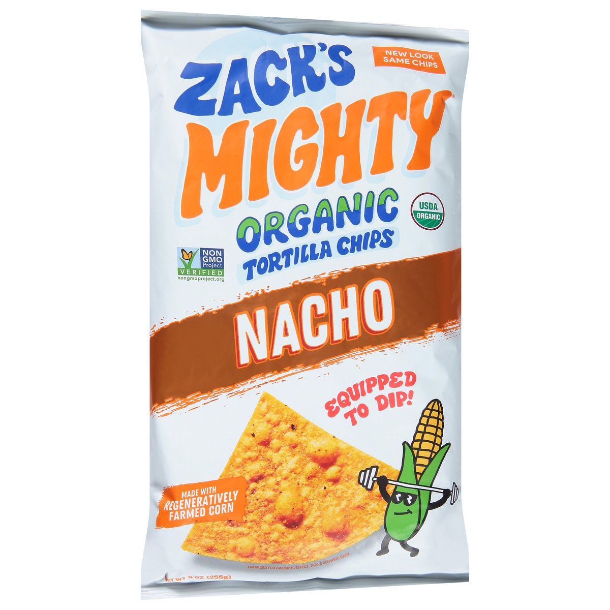 slide 7 of 13, Zack's Mighty Organic Nacho Tortilla Chips 9 oz, 9 oz
