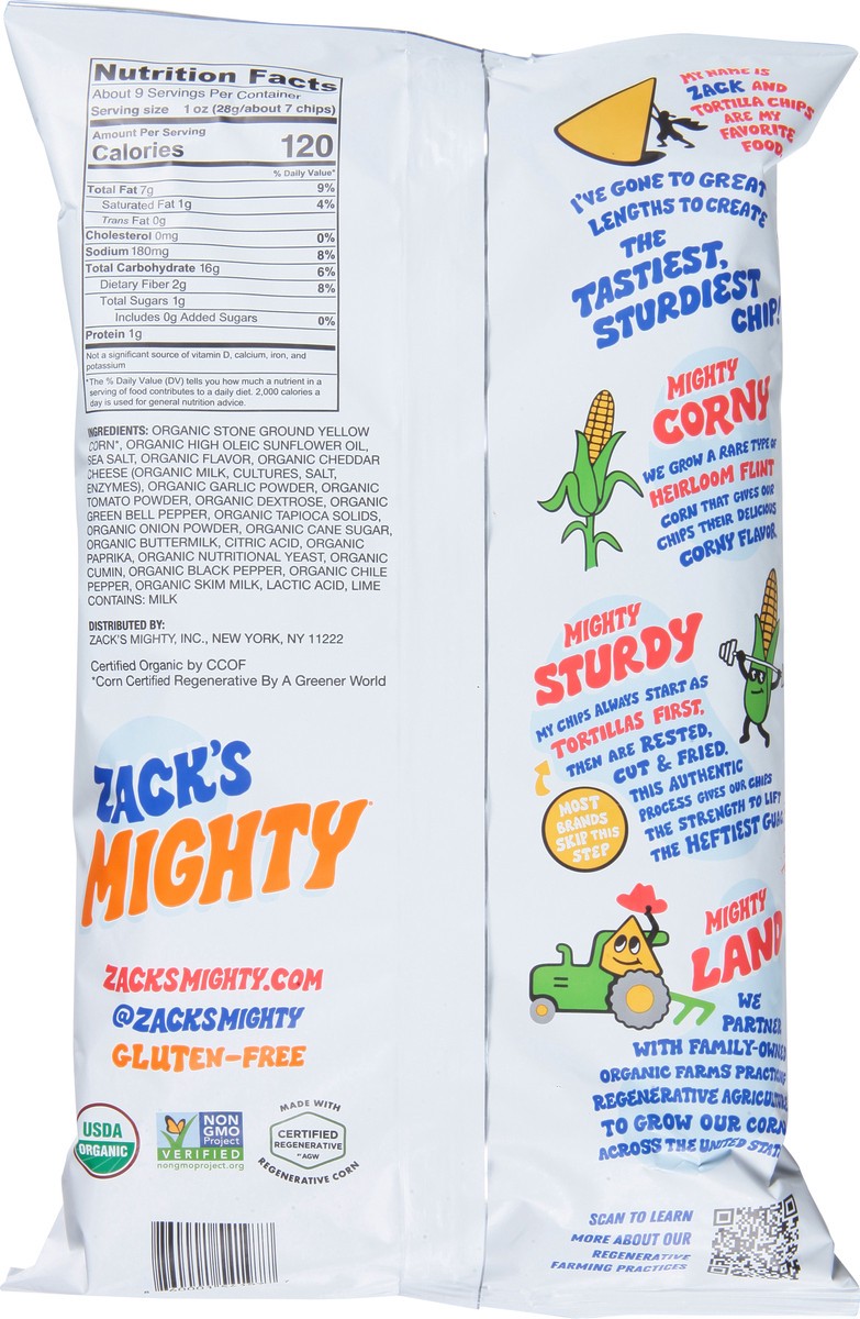 slide 11 of 13, Zack's Mighty Organic Nacho Tortilla Chips 9 oz, 9 oz