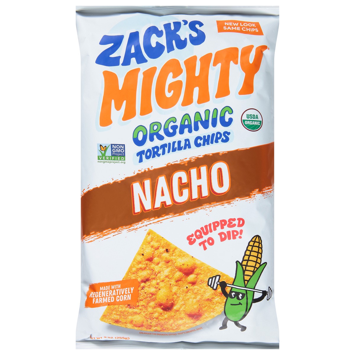 slide 5 of 13, Zack's Mighty Organic Nacho Tortilla Chips 9 oz, 9 oz